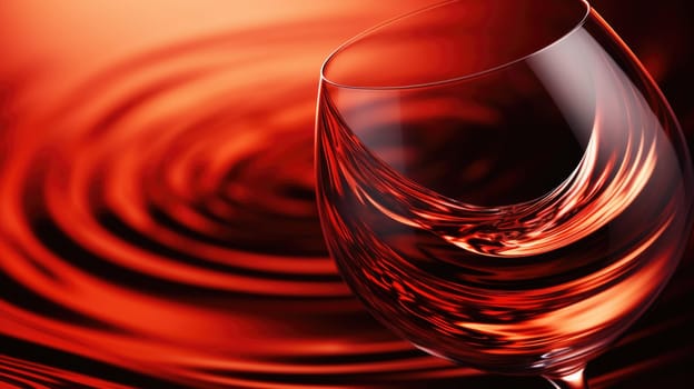 A wine glass with a swirl of red liquid