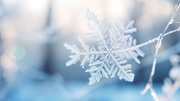 A snowflake is seen in the background