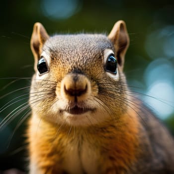 A close up of a squirrel with a big smile