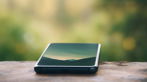 Cell phone with blurred background