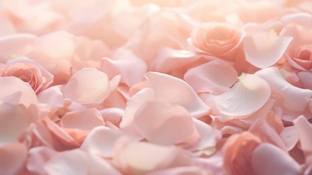 Rose petals background with soft light