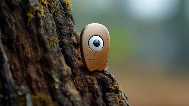 A small brown object sticking out of a tree. Pareidolia.