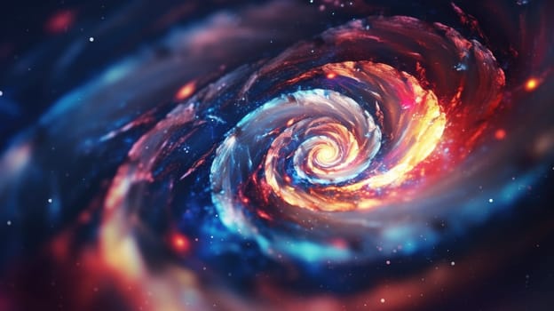 A colorful spiral galaxy in space
