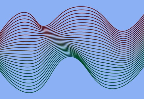 Illusory wavy blue green background illustration