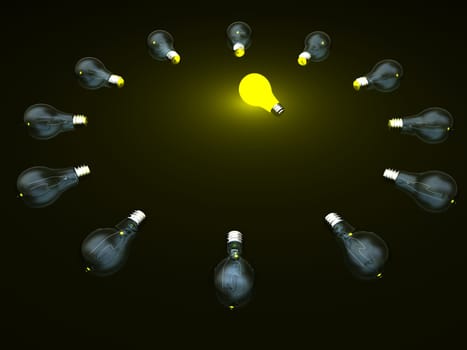 Abstract of bulbs light for adv or others purpose use