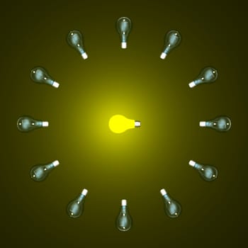 Abstract of bulbs light for adv or others purpose use