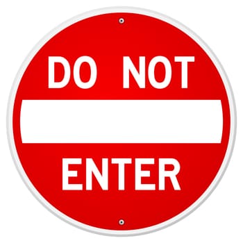 Traditional Red and White Isolated Rounded Sign