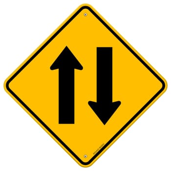 Rectangular Roadsign with Arrows in opposite direction