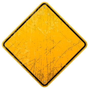 Empty roadsign with black border isolated on white background