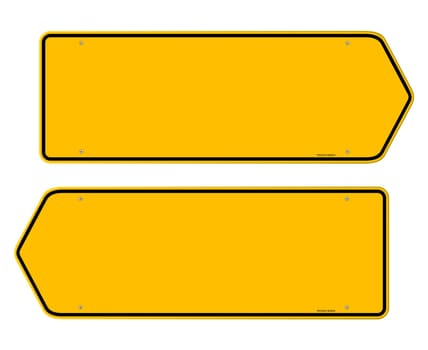 Empty Road Signs pointing Left and Right