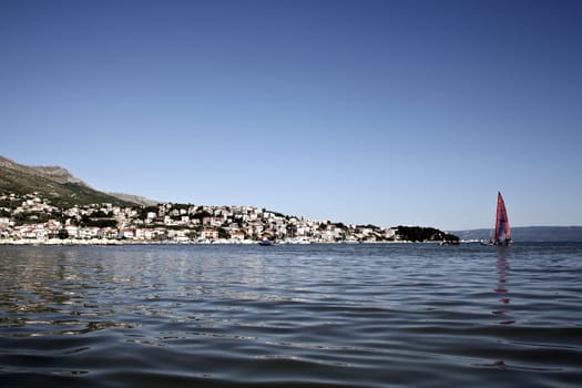 Leisure Activity in beautiful blue bay in Croatia