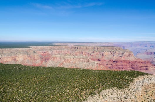 in flight by helicopter over the Grand Canyon National Park