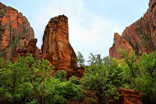 Temple of Sinawava in Zion National Park,Utah,USA