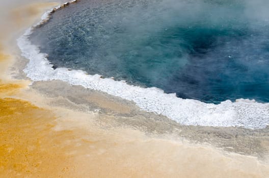 detail of a geyser in Yellowstone National Park in Wyoming