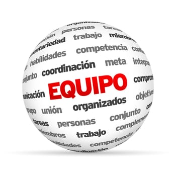 3d Team Word Sphere isolated on white background.
