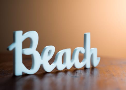 Beach Sign with Warm Light.
