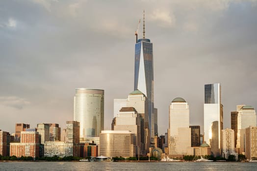 New York City with Golden Light.
