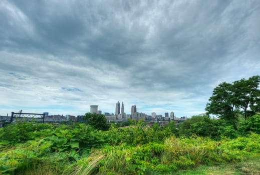 Cleveland, Ohio with Green Space.