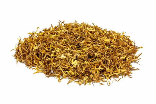 closeup heap of snuff used for rolling cigarettes