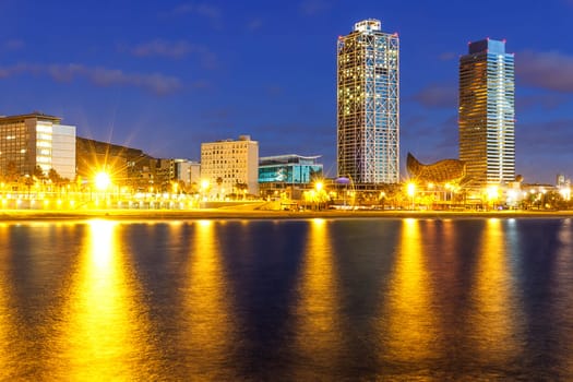 Overview of Barcelona Spain to Mananecer, Taken from the Barceloneta beach.