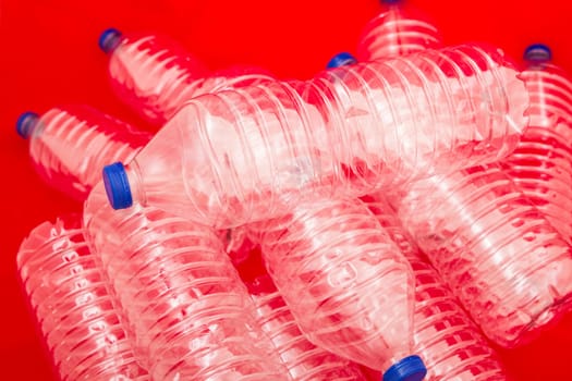 Empty bottles of mineral water .