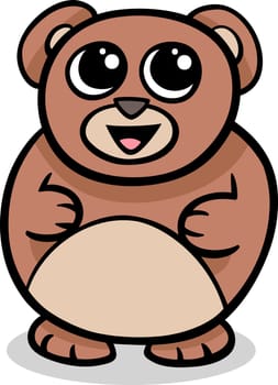 Cartoon Illustration of Kawaii Style Cute Teddy Bear