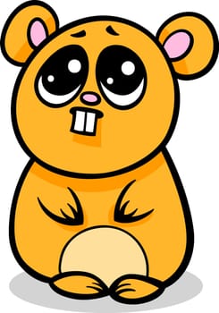 Cartoon Illustration of Kawaii Style Cute Shy Hamster