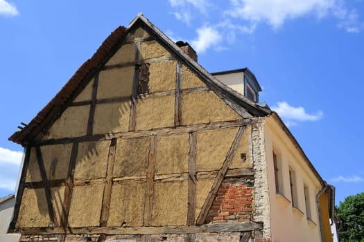 Half-timbered house,wooden beams,Brandenburg,renovate,property,decay,dilapidated