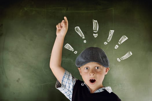 Schoolchild at the blackboard