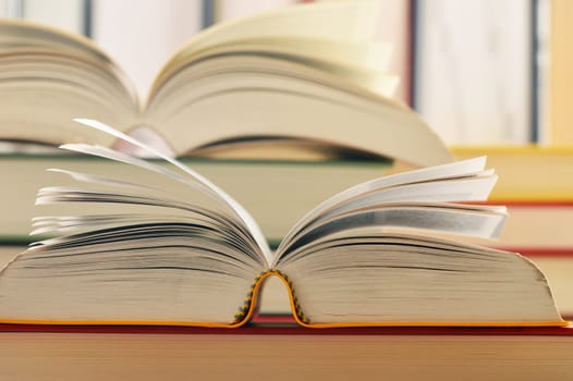 Composition with books on the table