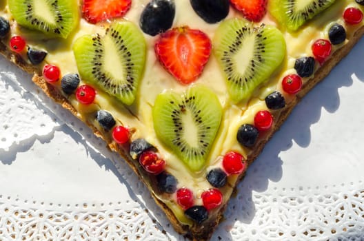 fruit cake in the shape of heart