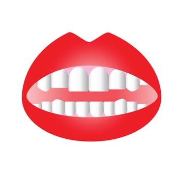 colorful illustration with red lips for your design
