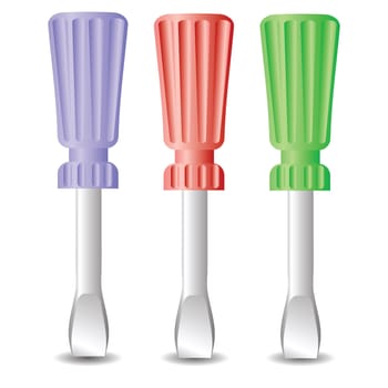 colorful illustration with screwdrivers for your design
