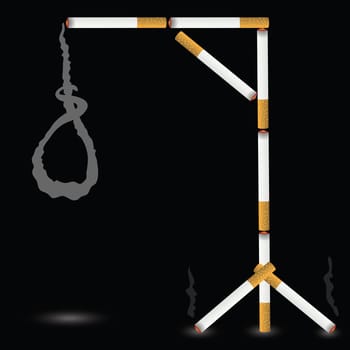 colorful illustration with gallows for your design
