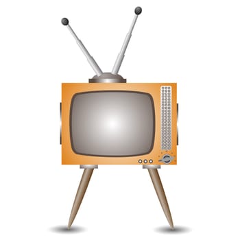 colorful illustration with old tv for your design