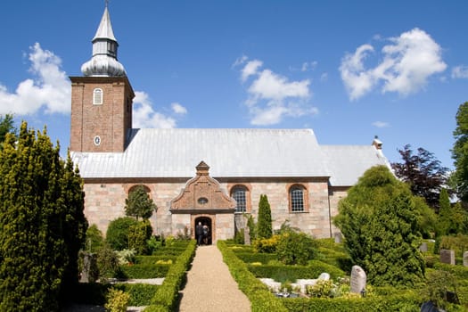 Church, scandinavian medieval place of worship. graveyard and Danish religious architecture