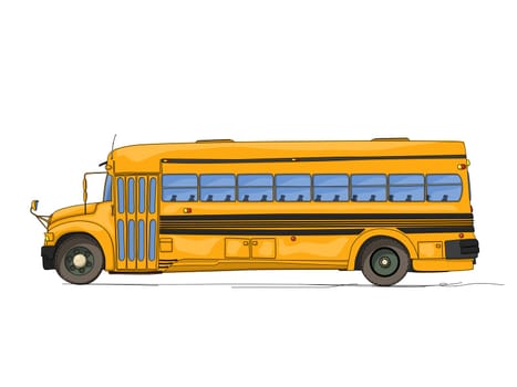 School bus cartoon against white background
