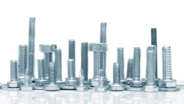 metal bolts and screws like a city