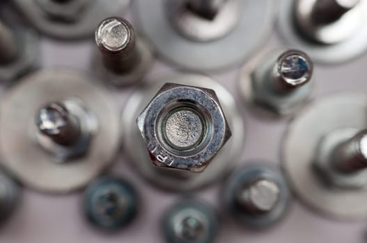 chrome bolt and nut