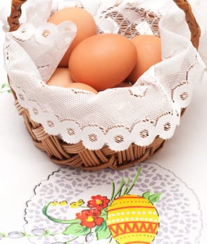 easter basket with eggs