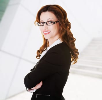 portrait of success businesswoman in elegant clothes