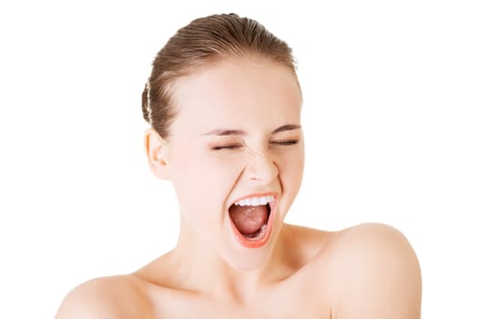 screaming woman portrait