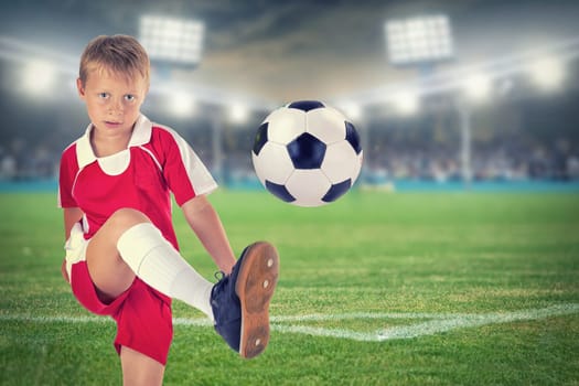 Footballers in the stadium