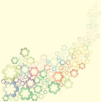simple free composition formed with colorful flowers