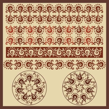 brown vintage oriental ornaments traditional motifs have occurred