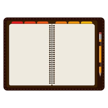 Agenda opened with pencil