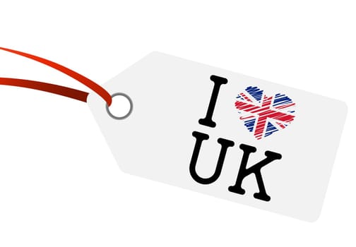 Pendant with text " I LOVE UK """