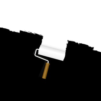 Background paint roller - repainting white on black