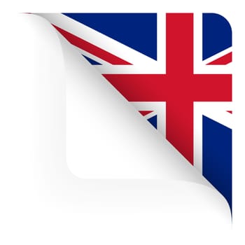 Paper - corner rounded at the top - country flag UK