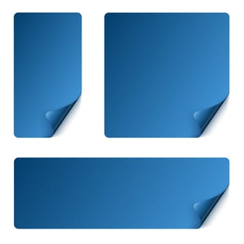 Sticker Set with curved corner - blue